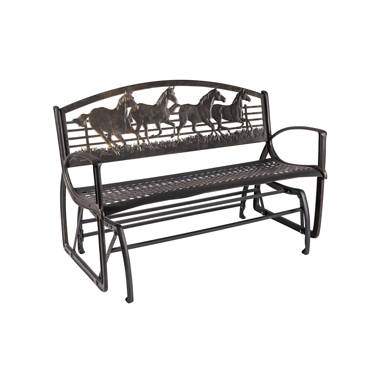 Wrought iron glider discount bench